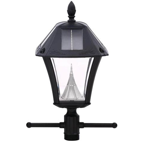 This Hampton Bay Solar Hand-Painted Outdoor Post Lantern with Seedy Glass Shade and 3000K warm white LEDs, creates an impressive addition to any home. . Solar lamp post home depot